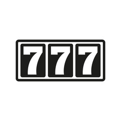 777 jackpot icon. Simple vector illustration