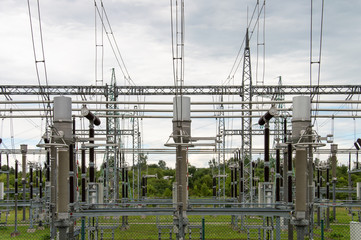 Electrical power station equipment in open air industrial park