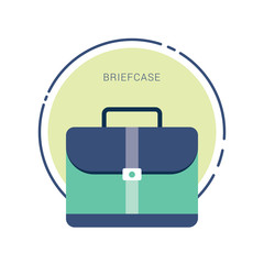 Briefcase business vector illustration in flat style.