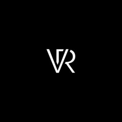 Modern unique minimal creative VR initial based letter icon logo