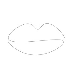 Lips line drawing. Vector illustration