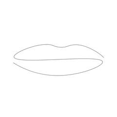 Lips one line drawing, vector illustration