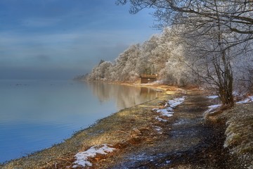 , Beautiful Wintertime, Lake Ammer, Winter, Germany