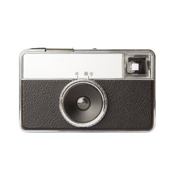 Old instamatic camera isolated on white background