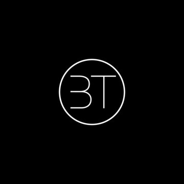 Unique minimal creative BT initial based letter icon logo