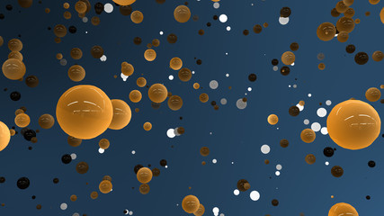 Abstract background of orange balls on a blue background. Babble stock images 
