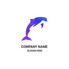 Fototapeta premium dolphin logo gradient style logo
