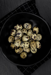 Quail Eggs (selective focus; detailed close-up shot)
