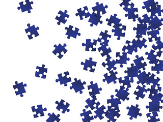Business riddle jigsaw puzzle dark blue pieces 