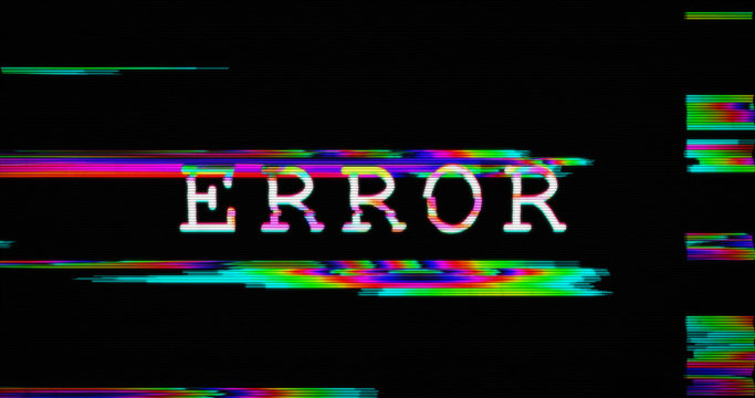 Modern glitch transition with error and no signal text