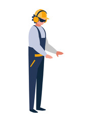 Isolated builder avatar man with yellow helmet vector design