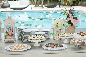 Event decoration; Table of sweets and desserts.