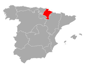 Karte von Navarra in Spanien