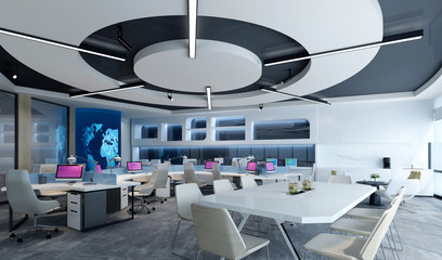 3d render of modern working office