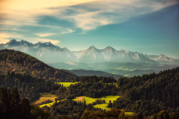 Panorama Tatr, Palenica, Pieniny, Polska © npiotr