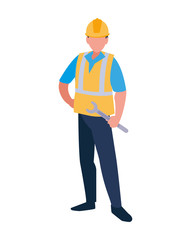 Isolated builder avatar man with yellow helmet vector design