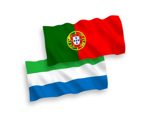 Flags of Portugal and Sierra Leone on a white background