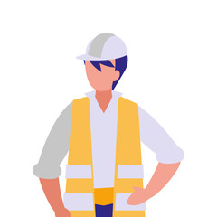 Isolated architect avatar man with white helmet vector design