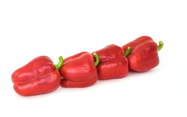 Red peppers on a white background