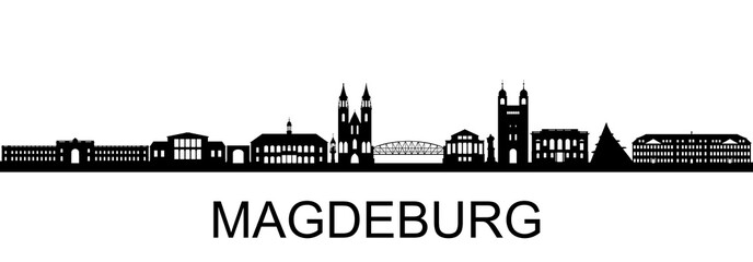 Magdeburg Silhouette - obrazy, fototapety, plakaty