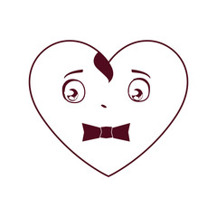 Isolated male heart cartoon vector design