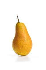 red-yellow ripe pear fruit isolated on a white background
