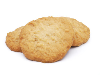 Cookies almond on white background