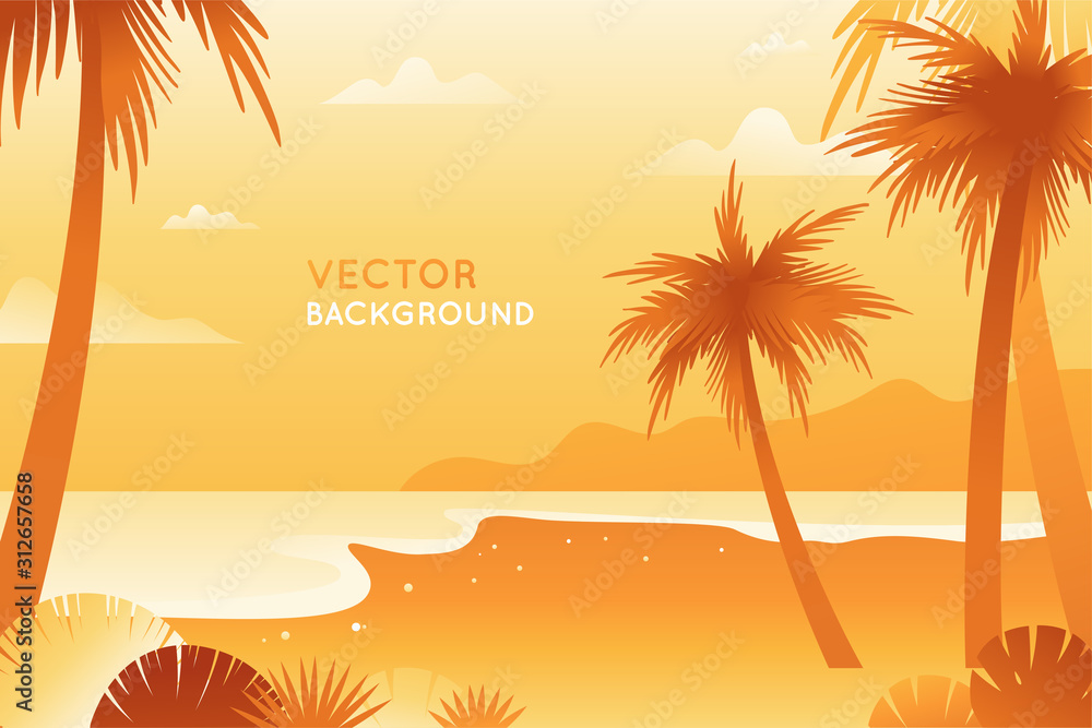 Aufkleber vector illustration in trendy flat and linear style - background with copy space for text - plants, 