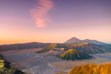 Nature landscape of surface wave of volcanic soil texture background at slope of Bromo mountain at  Bromo Tengger Semeru National Park, East Java, Indonesia