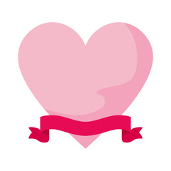 Isolated heart with ribbon vector design