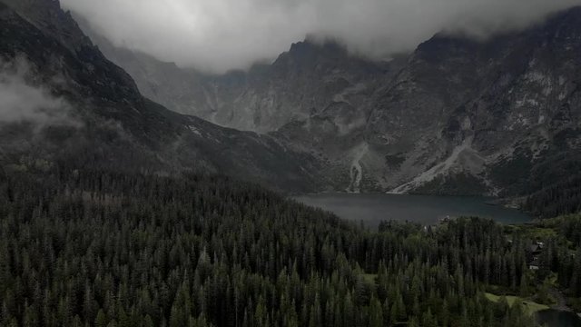 Morskie oko aerial view. Zakopane, Tatry