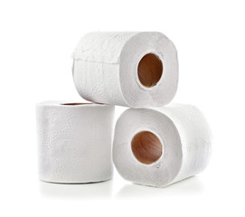 toilet paper on white background