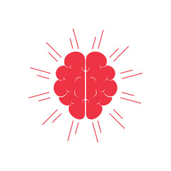 shine brain symbol logo vector