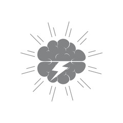 Fototapeta premium brain cloud storm symbol vector