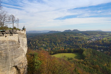 View over the Saxon Switzerland from the fortress Königstein