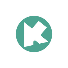 letter ak arrow geometric logo vector