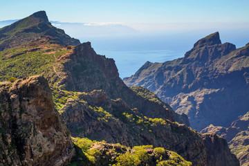 View of the mountains, the sky and the atmosphere