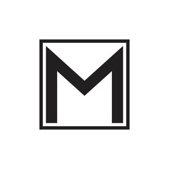letter m mail simple geometric square logo vector