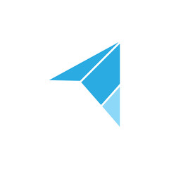 geometric arrow paper plane fly logo vector