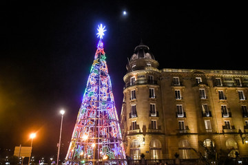 Cityscape of San Sebastian at night (Basque Country, Spain)