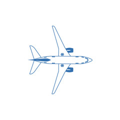 Vector illustration. Plane, airplane. Flat background. Travel and tourism.