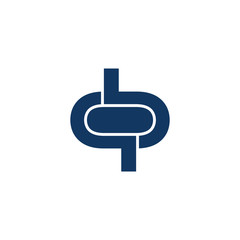 letter qb linked circle geometric logo vector