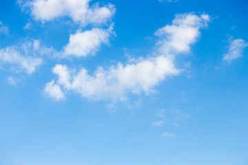 Bright blue sky with white clouds for background or wallpapers