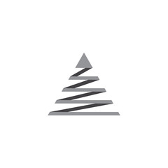 triangle ribbon arrow up stripes design symbol logo vector