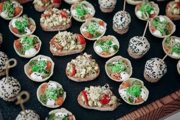 Tasty bruschetta snack starter set assorted