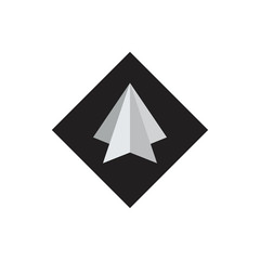 paper plane 3d design symbol logo vector