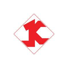 letter jk simple geometric square logo vector
