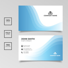 Modern creative gradient blue and clean business card template