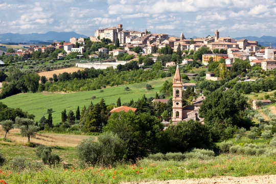Ostra, Ancona, Marche. Veduta del borgo