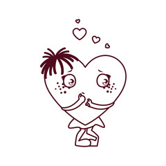 Isolated female heart cartoon vector design